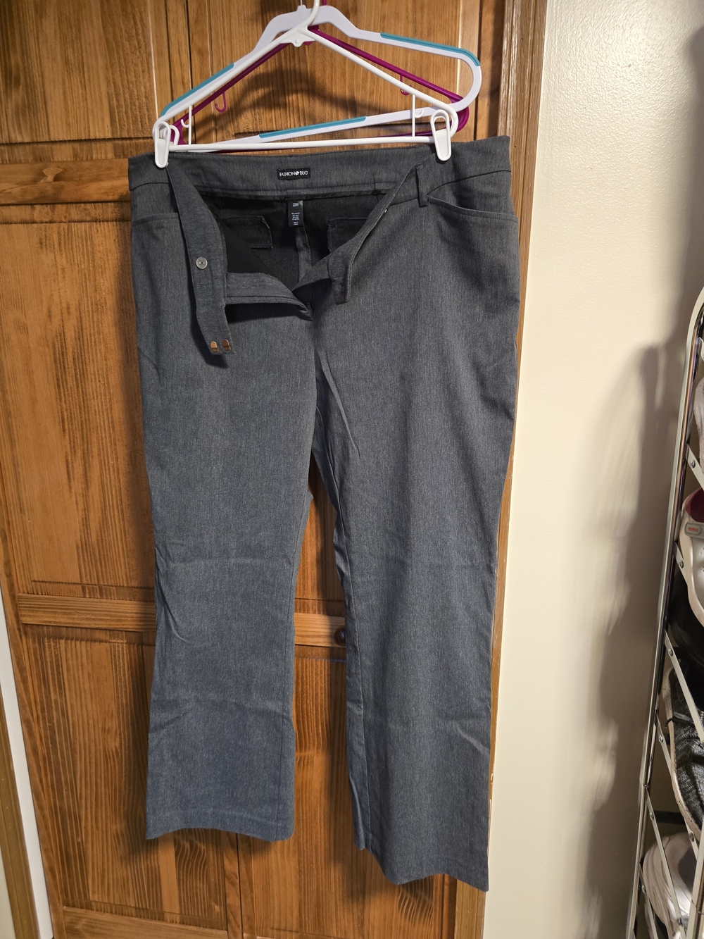 Fashion Bug Gray Straight-Leg Trousers